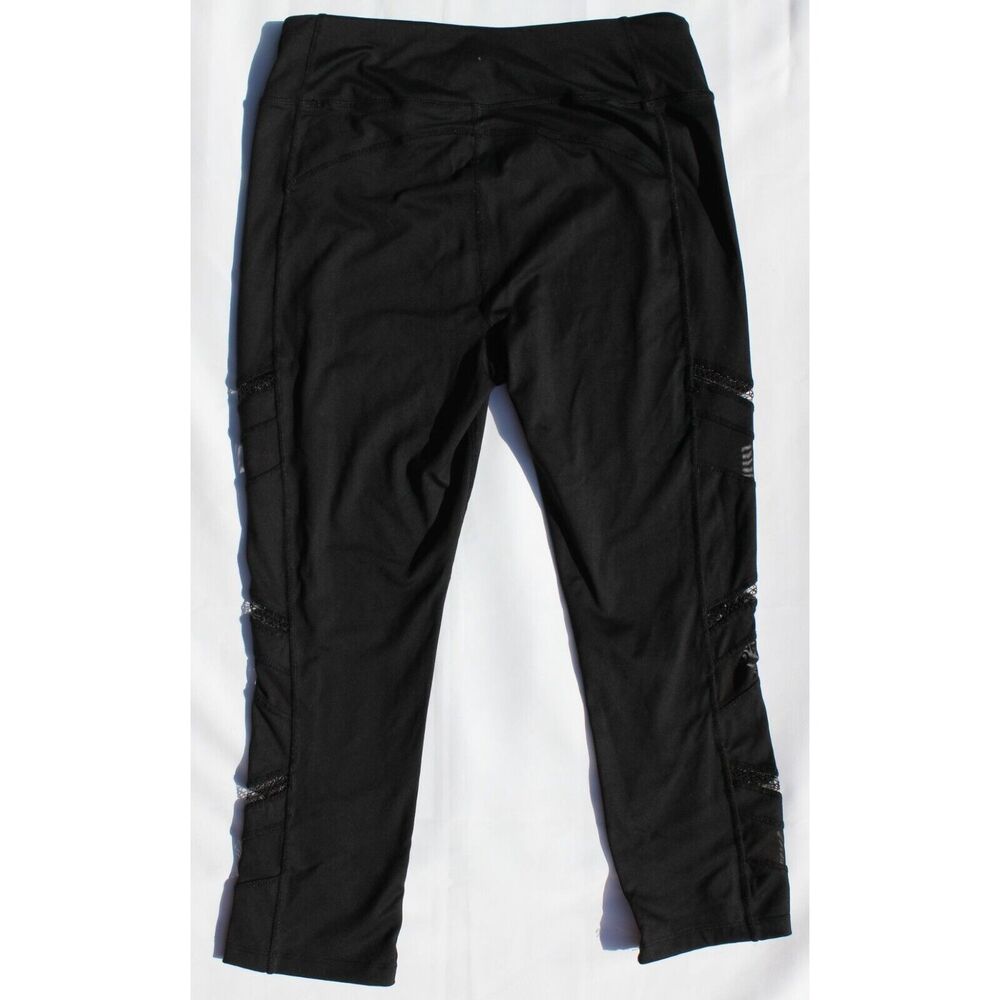 Avia Women's Medium Black Cropped Leggings With Mesh Panels - Picture 7 of 8